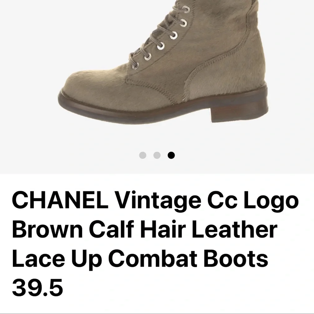 CHANEL Chanel Pony Hair Lace-Up Combat Boots (Vintage)